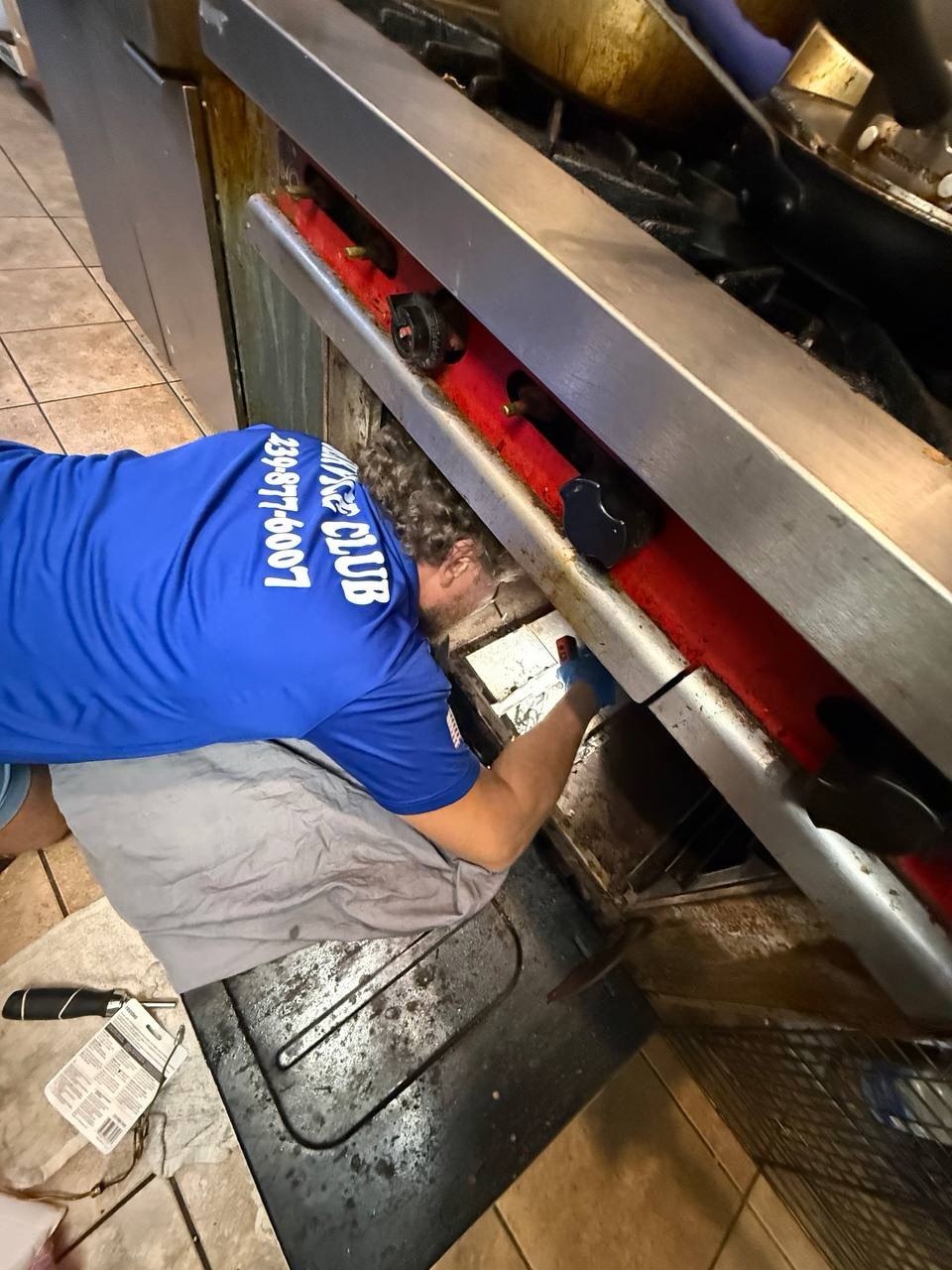 Commercial appliance repair in a Naples restaurant kitchen
